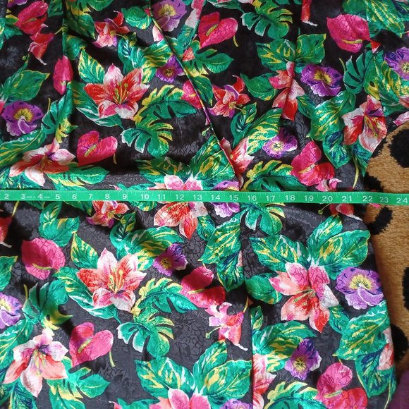 Mint Condition Vintage Tropical Jungle Print Dressing Gown With Pockets - Picture 8 of 10